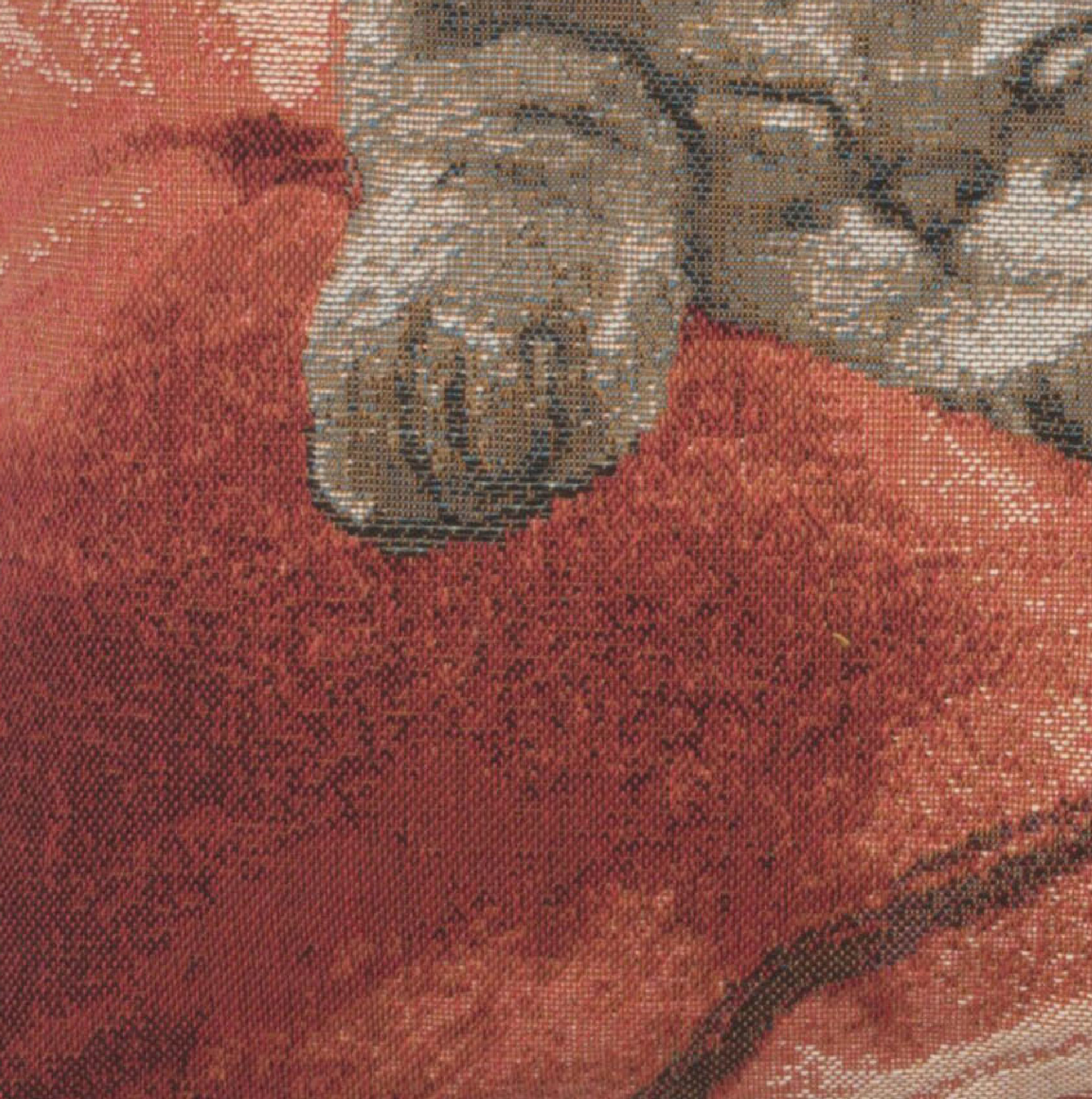 Henriette Ronner Sleeping Cat Red II Tapestry Pillow Cover 14x14 Inch Cotton Jacquard Woven Cushion Cover