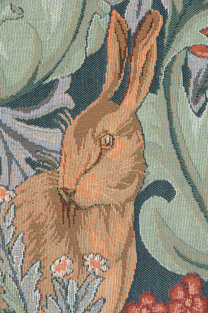 Blue Rabbit Medieval Tapestry Pillow Cover 14x14 European Cotton Jacquard Woven Cushion Cover
