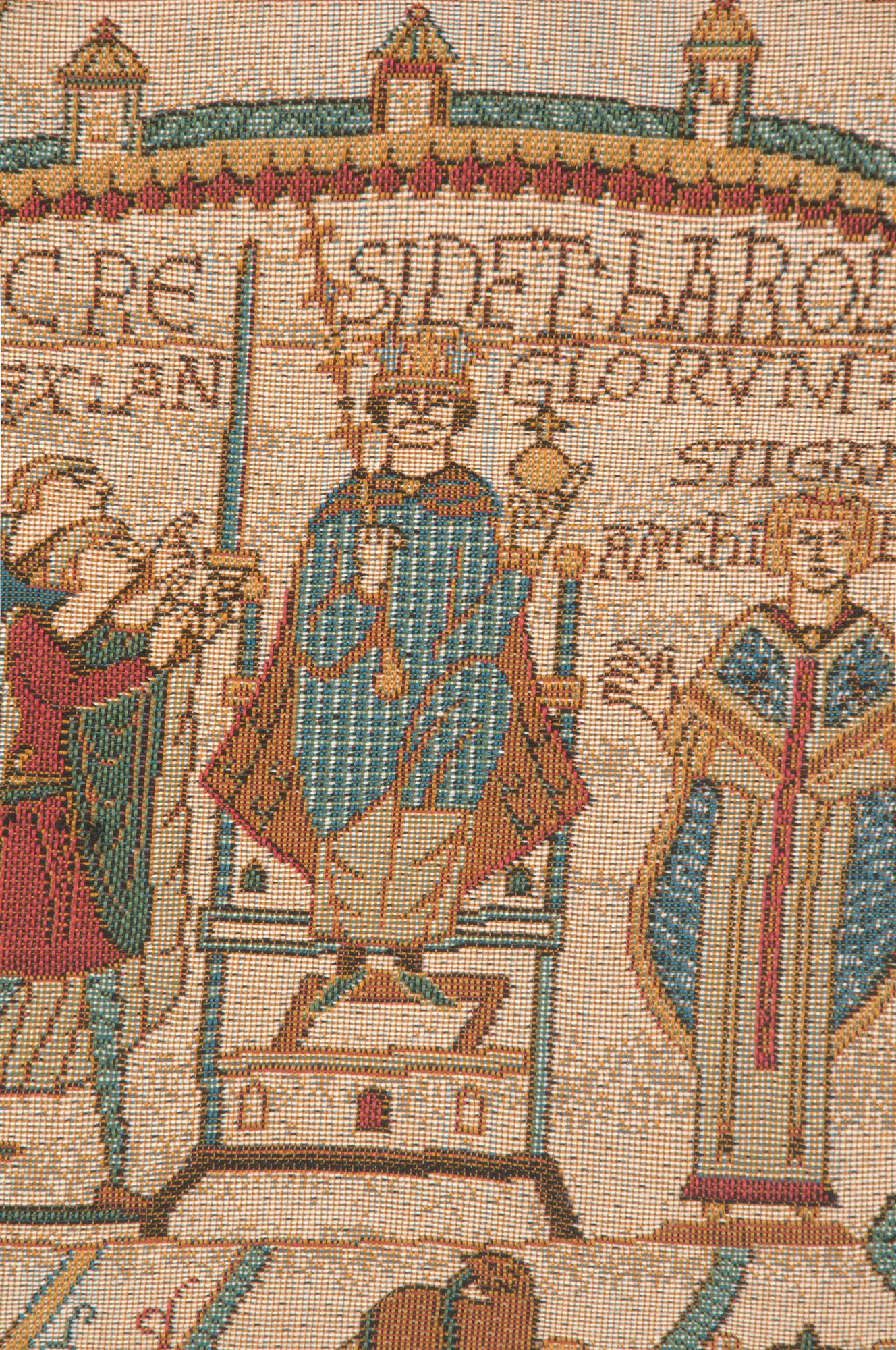 Bayeux Cathedral Tapestry Pillow Cover 14x14 Inch Cotton Jacquard Woven Cushion Cover