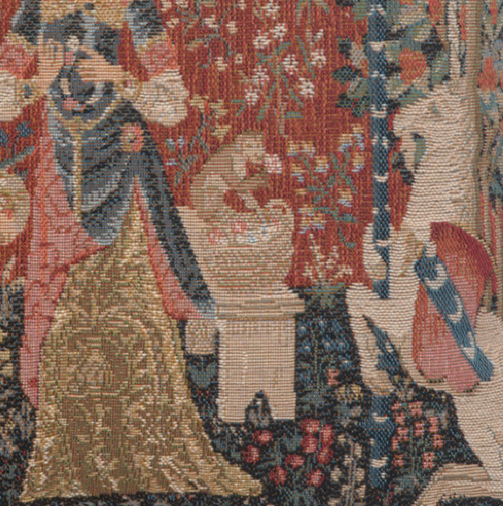 Medieval The Smell Small Tapestry Pillow Cover 14x14 Inch Cotton Jacquard Woven Cushion Cover