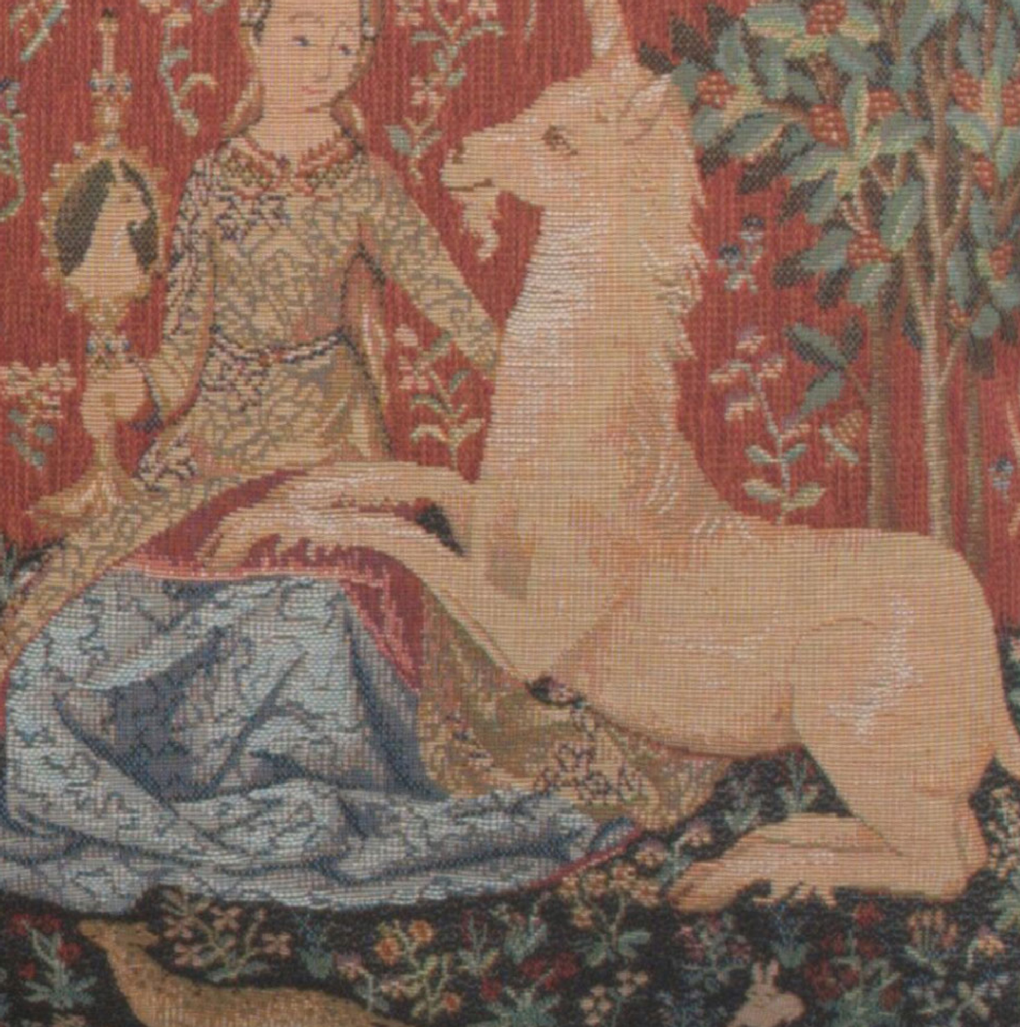 Medieval The Sight Small Tapestry Pillow Cover 14x14 Inch Cotton Jacquard Woven Cushion Cover