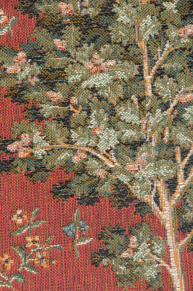 Medieval Oak Tapestry Pillow Cover 14x14 Inch Cotton Jacquard Woven Cushion Cover