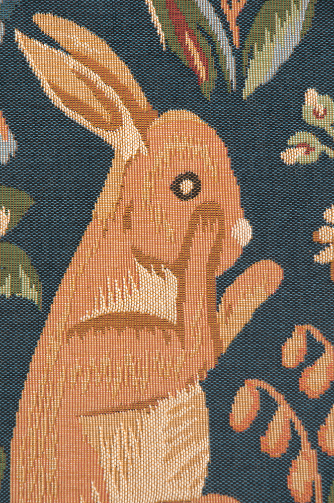 William Morris Rabbit Standing Tapestry Pillow Cover 14x14 Inch Cotton Jacquard Woven Cushion Cover