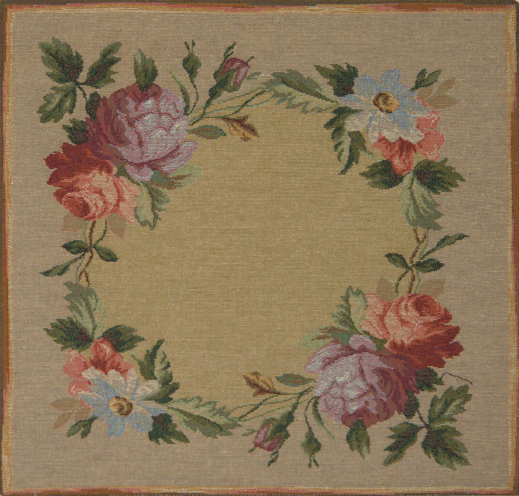 Floral Amboise I Tapestry Pillow Cover 19x19 Inch Cotton Jacquard Woven Cushion Cover