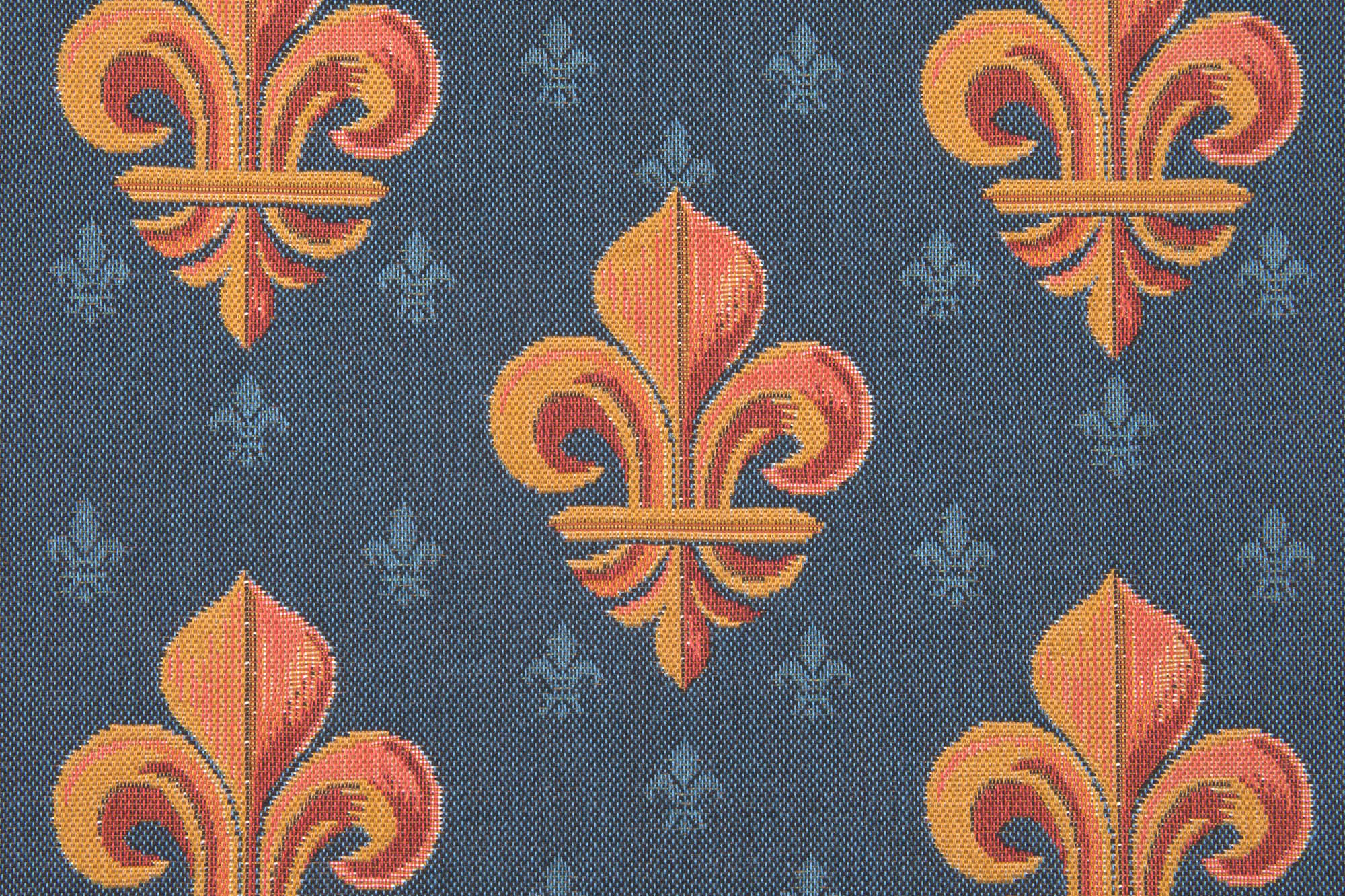 Lys in Blue French Tapestry Pillow Cover 19x19 Inch Cotton Jacquard Woven Cushion Cover