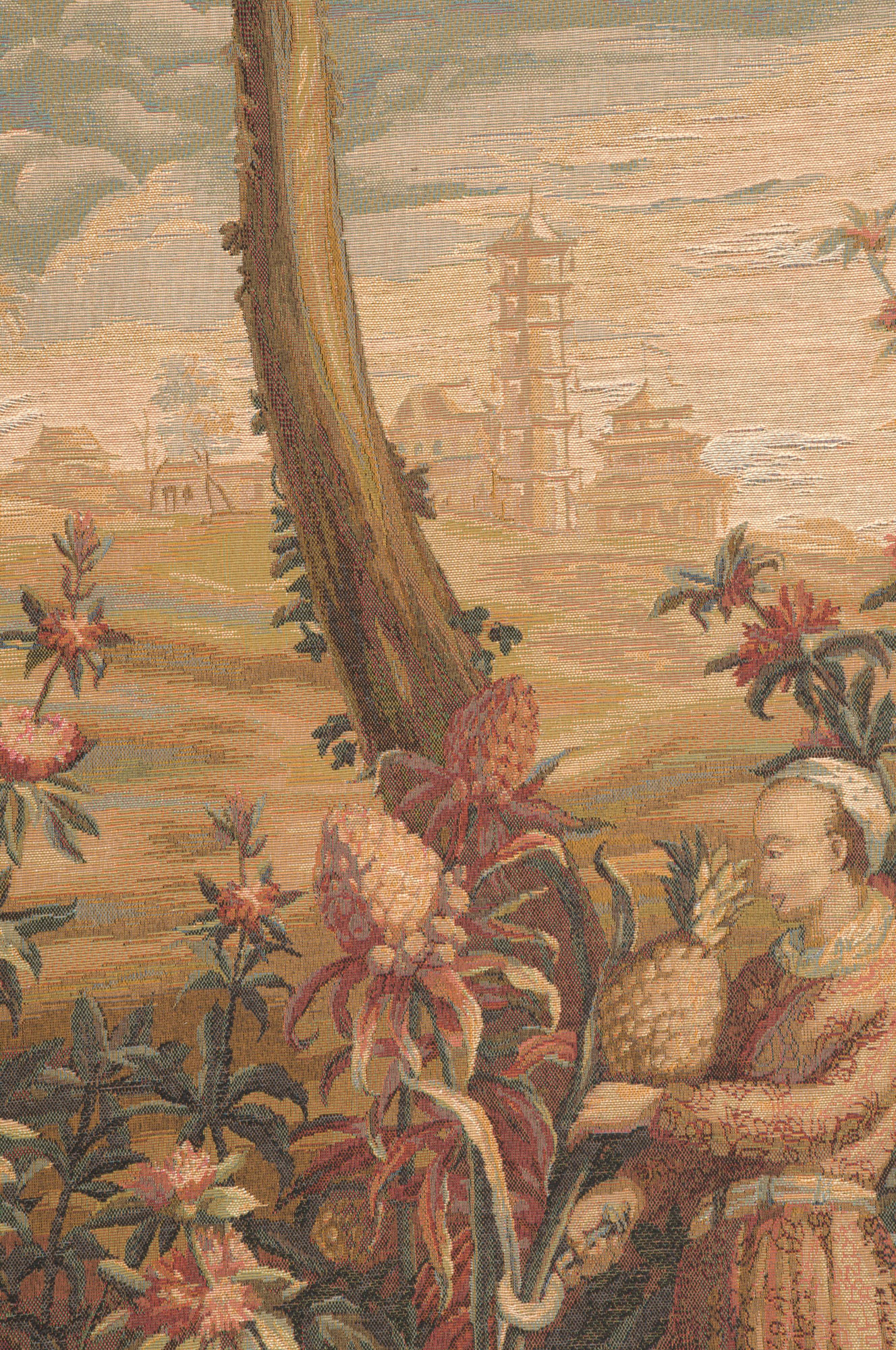 La Recolte des Ananas I Floral Tapestry Wall Hanging 88 x 58 in Jacquard Woven Pineapple Botanical Wall Art