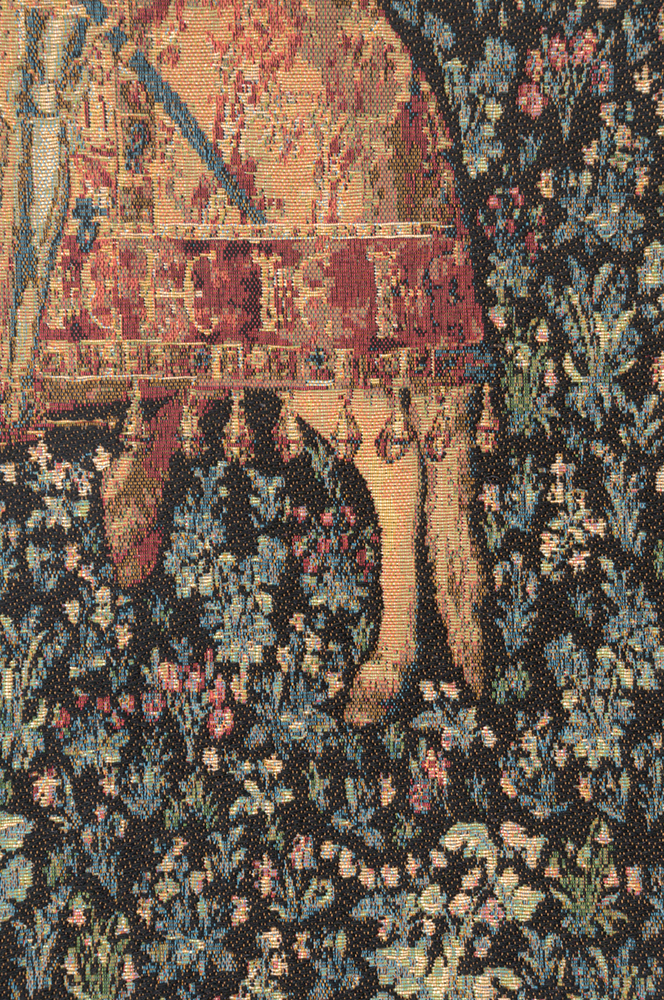 Vintage Le Chevalier Tapestry Wall Hanging 38 x 28 in Jacquard Woven Medieval Knight Wall Art