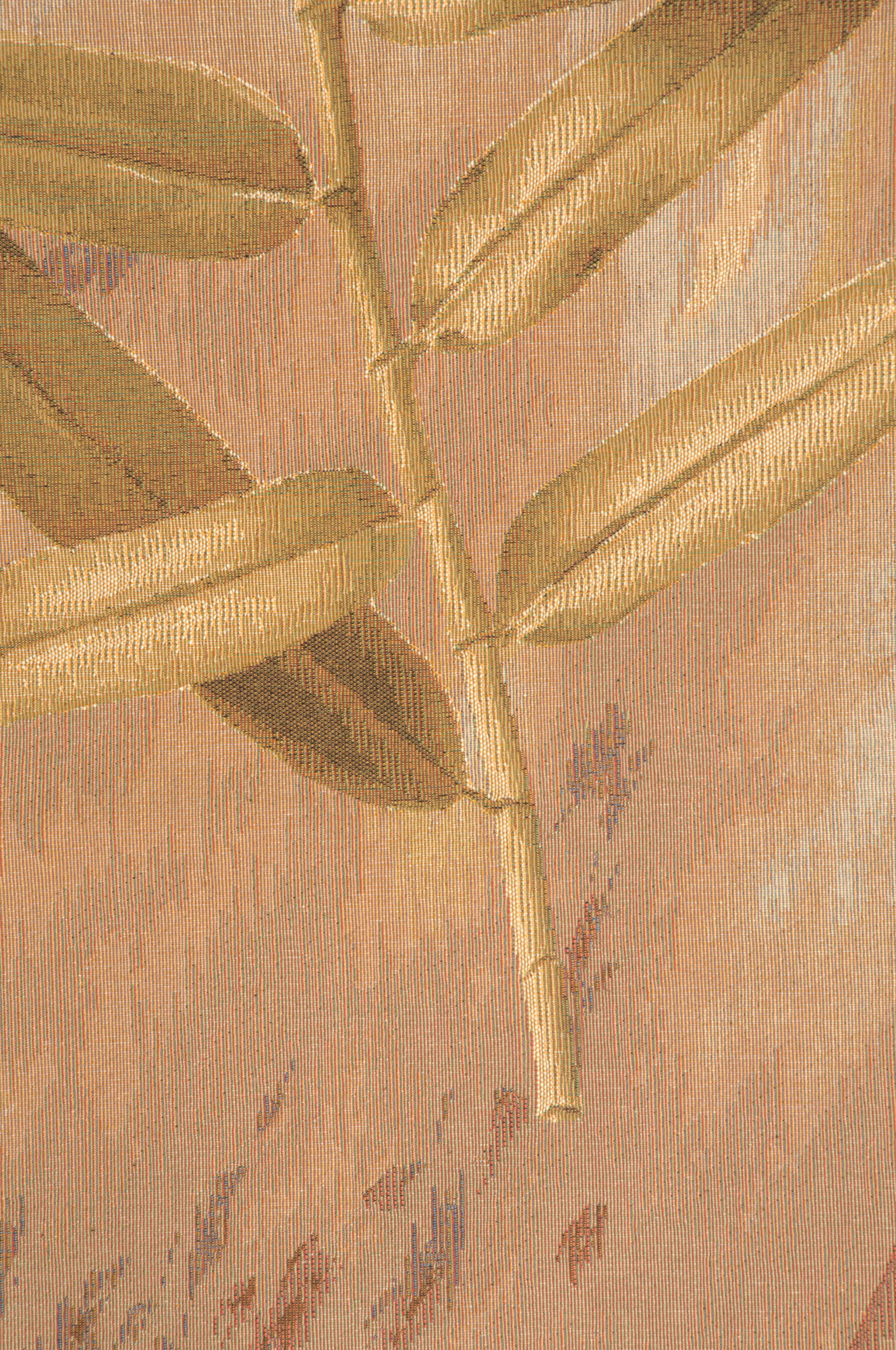 Oriental Bamboo French Tapestry Wall Hanging 58 X 44 Inch Jacquard Woven Chinoiserie Botanical Wall Art