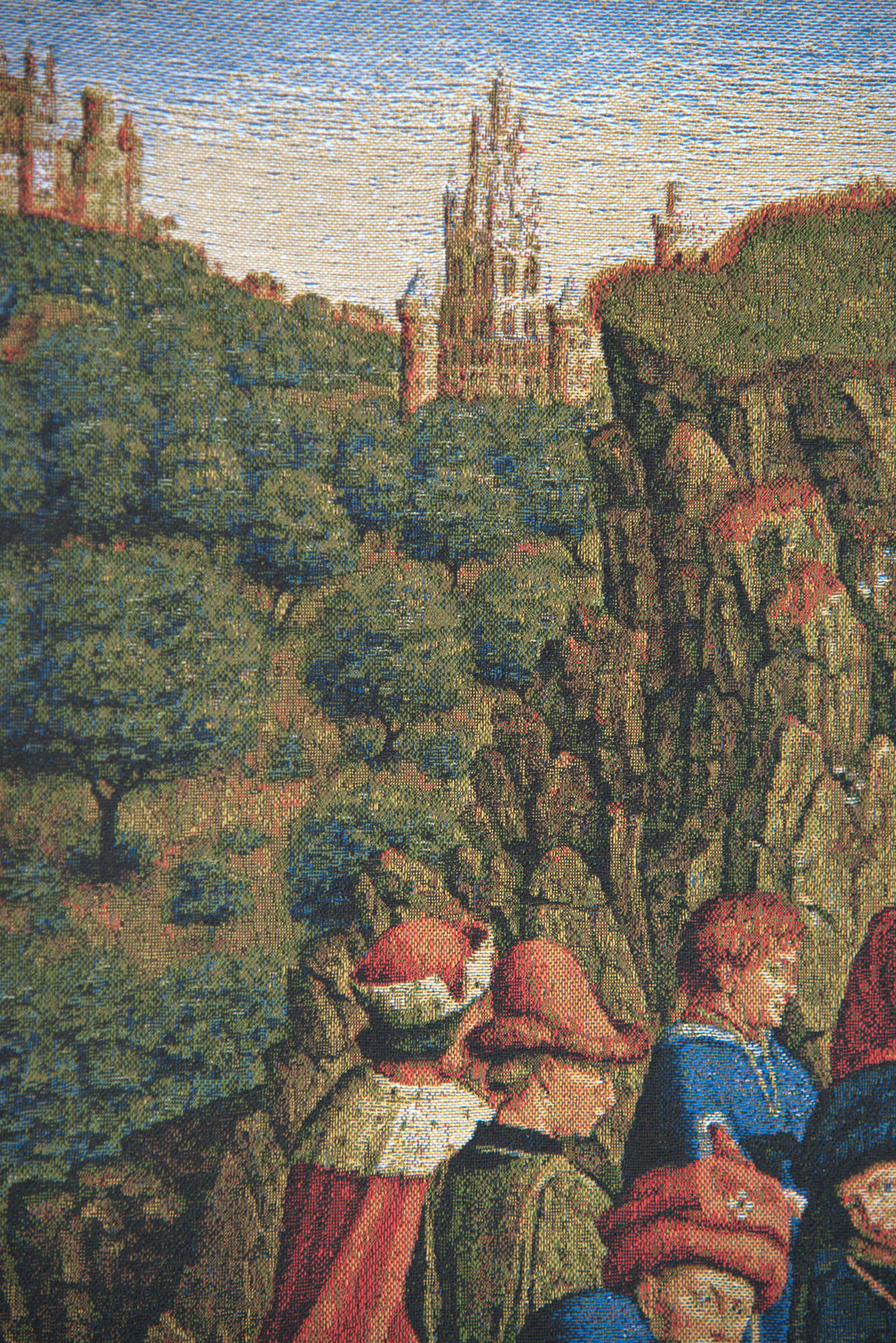 Jan van Eyck Just Judges Medieval Tapestry Wall Hanging 32 x 14 in Ghent Altarpiece Renaissance Jacquard Woven Wall Art