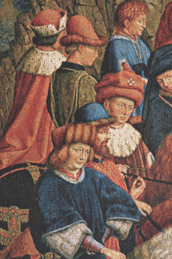 Jan van Eyck Just Judges Medieval Tapestry Wall Hanging 57 x 24 in Ghent Altarpiece Renaissance Jacquard Woven Wall Art
