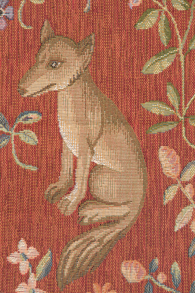 Medieval Fox Tapestry Pillow Cover 19x19 Inch Cotton Jacquard Woven Cushion Cover