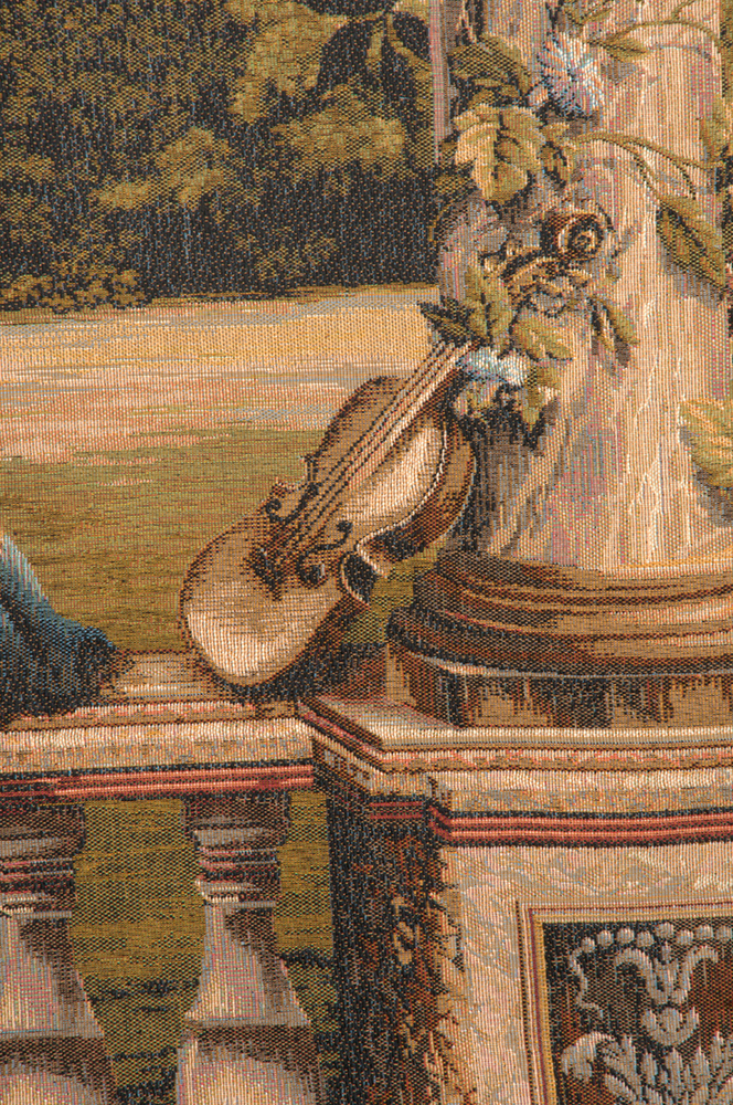 Chateau Bellevue French Tapestry Wall Hanging 58x110 Inch Cotton Jacquard Woven Wall Tapestry