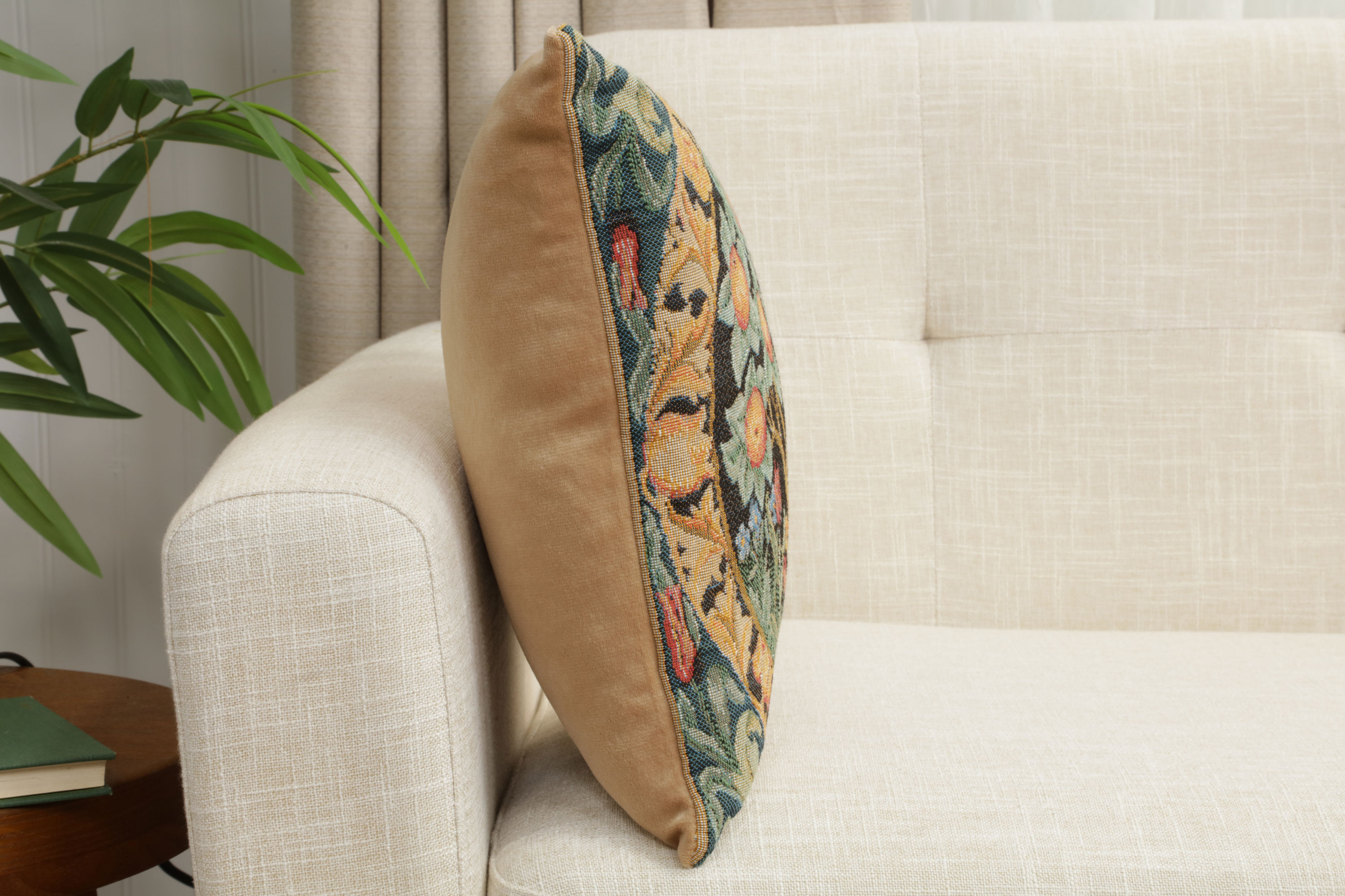 William Morris Orange Tree Tapestry Pillow Cover 14x14 Inch Cotton Jacquard Woven Cushion Cover