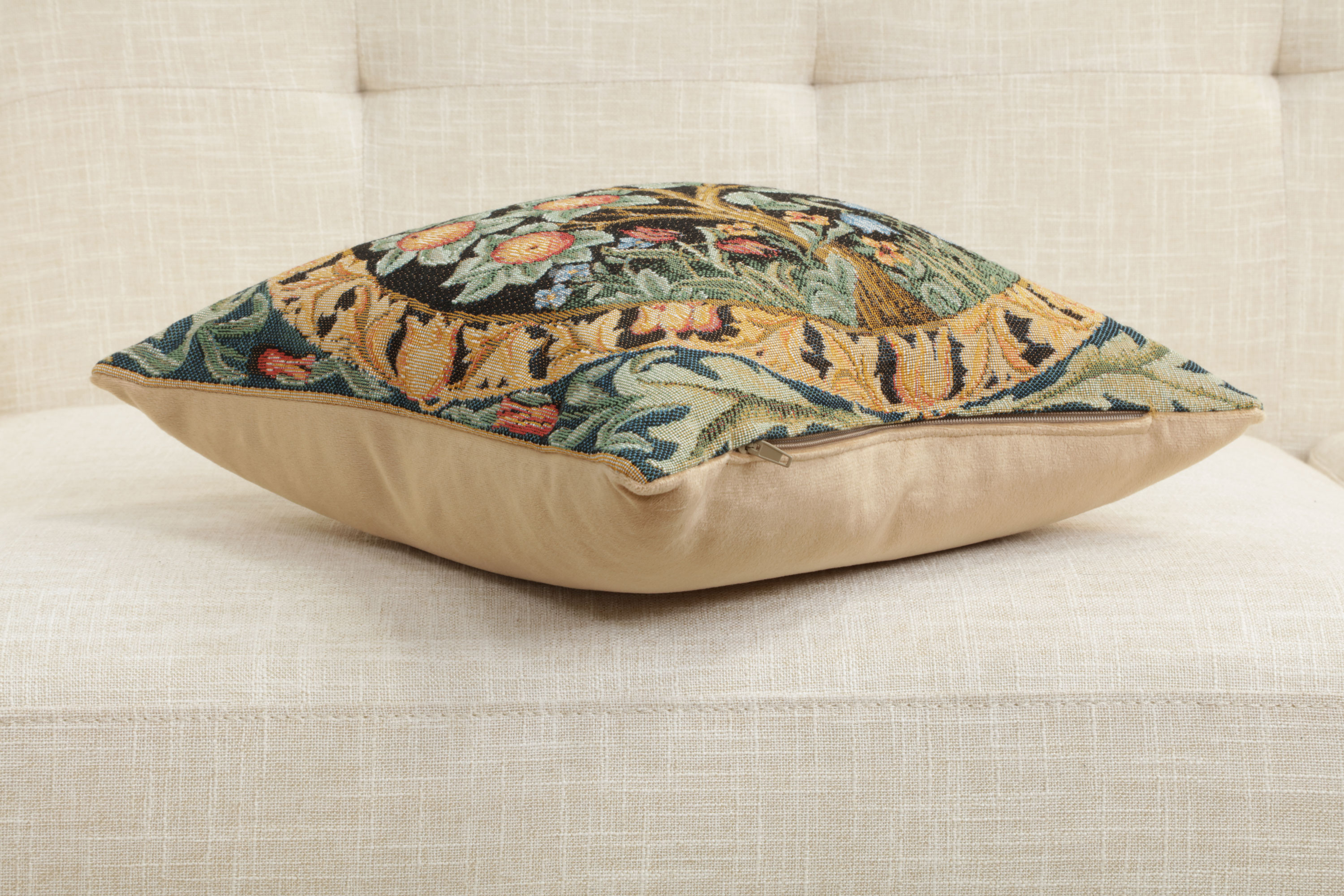 William Morris Orange Tree Tapestry Pillow Cover 14x14 Inch Cotton Jacquard Woven Cushion Cover
