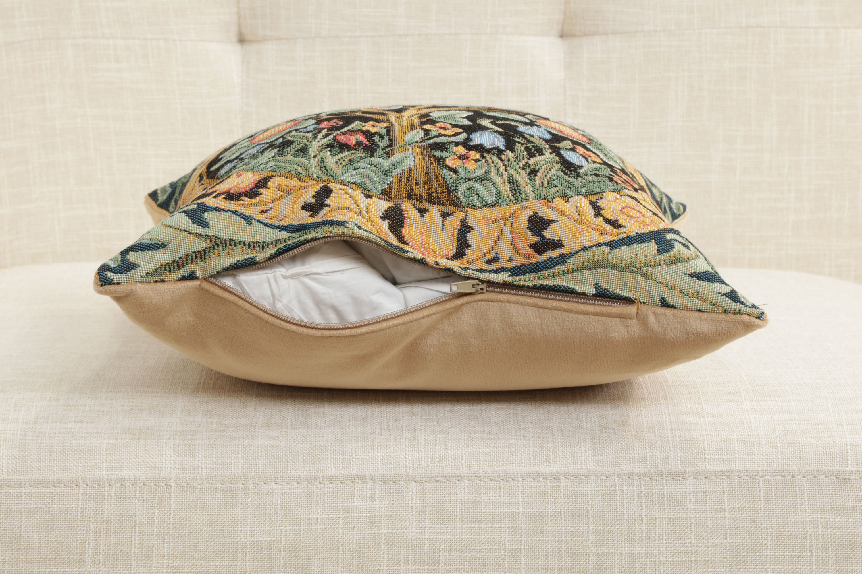 William Morris Orange Tree Tapestry Pillow Cover 14x14 Inch Cotton Jacquard Woven Cushion Cover