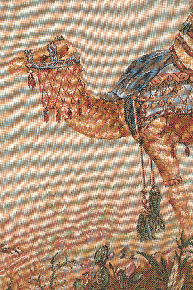 Jean Baptiste Huet Camel French Tapestry Pillow Cover 19x19 Inch Cotton Jacquard Woven Cushion Cover
