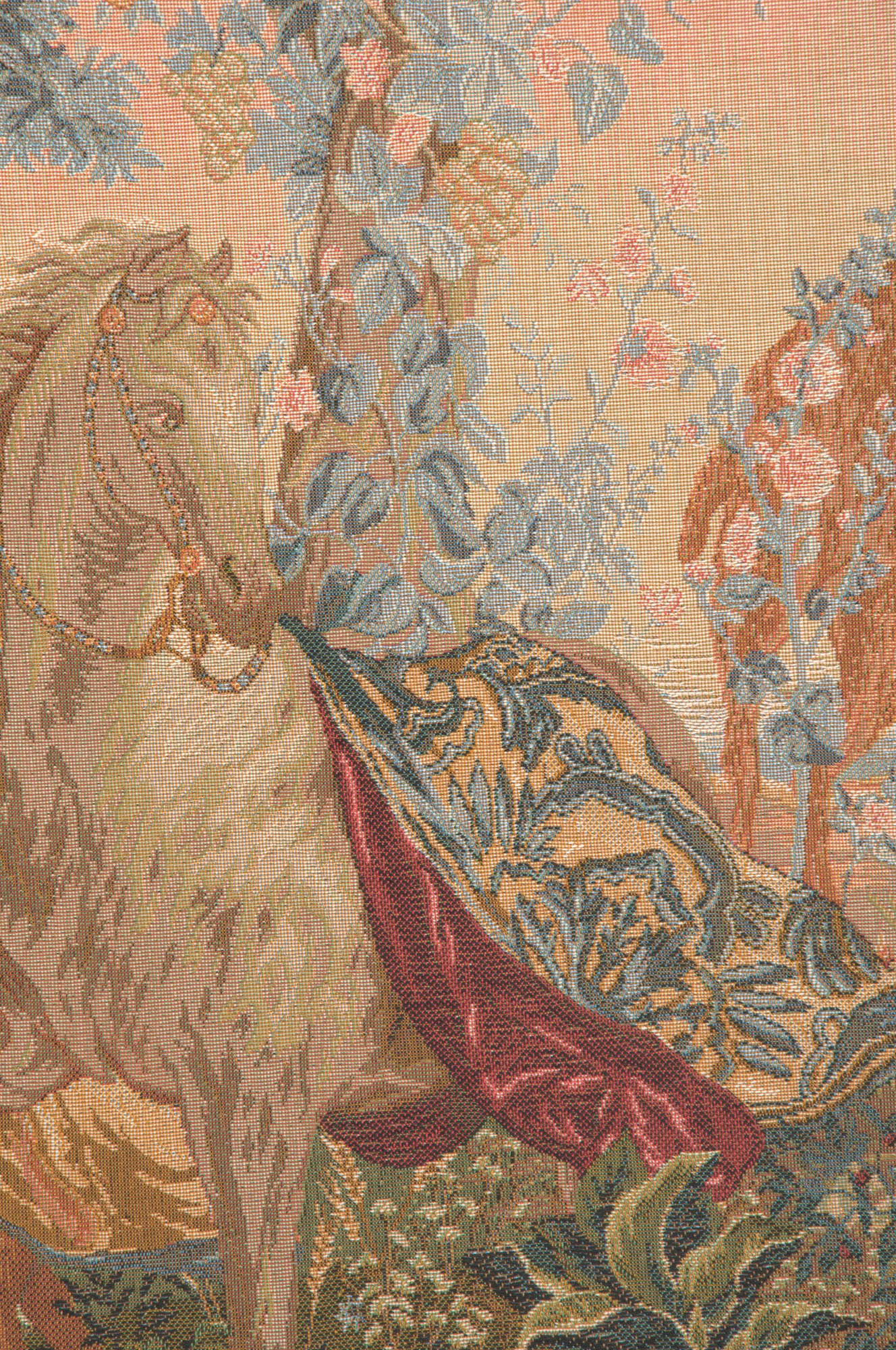 Jean Baptiste Huet Cheval Drape I French Tapestry Pillow Cover 19x19 Inch Cotton Jacquard Woven Cushion Cover