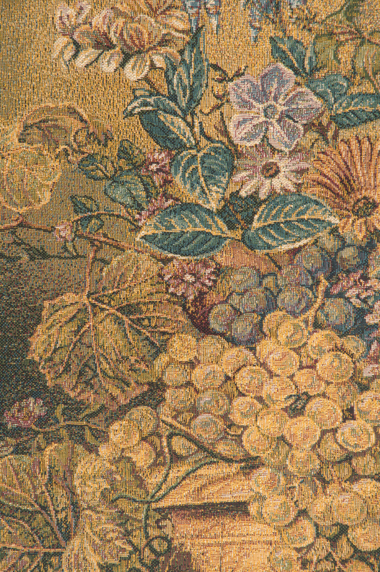 Bouquet and Frames Belgian Tapestry Wall Hanging 31x26 Inch Cotton Jacquard Woven Wall Tapestry