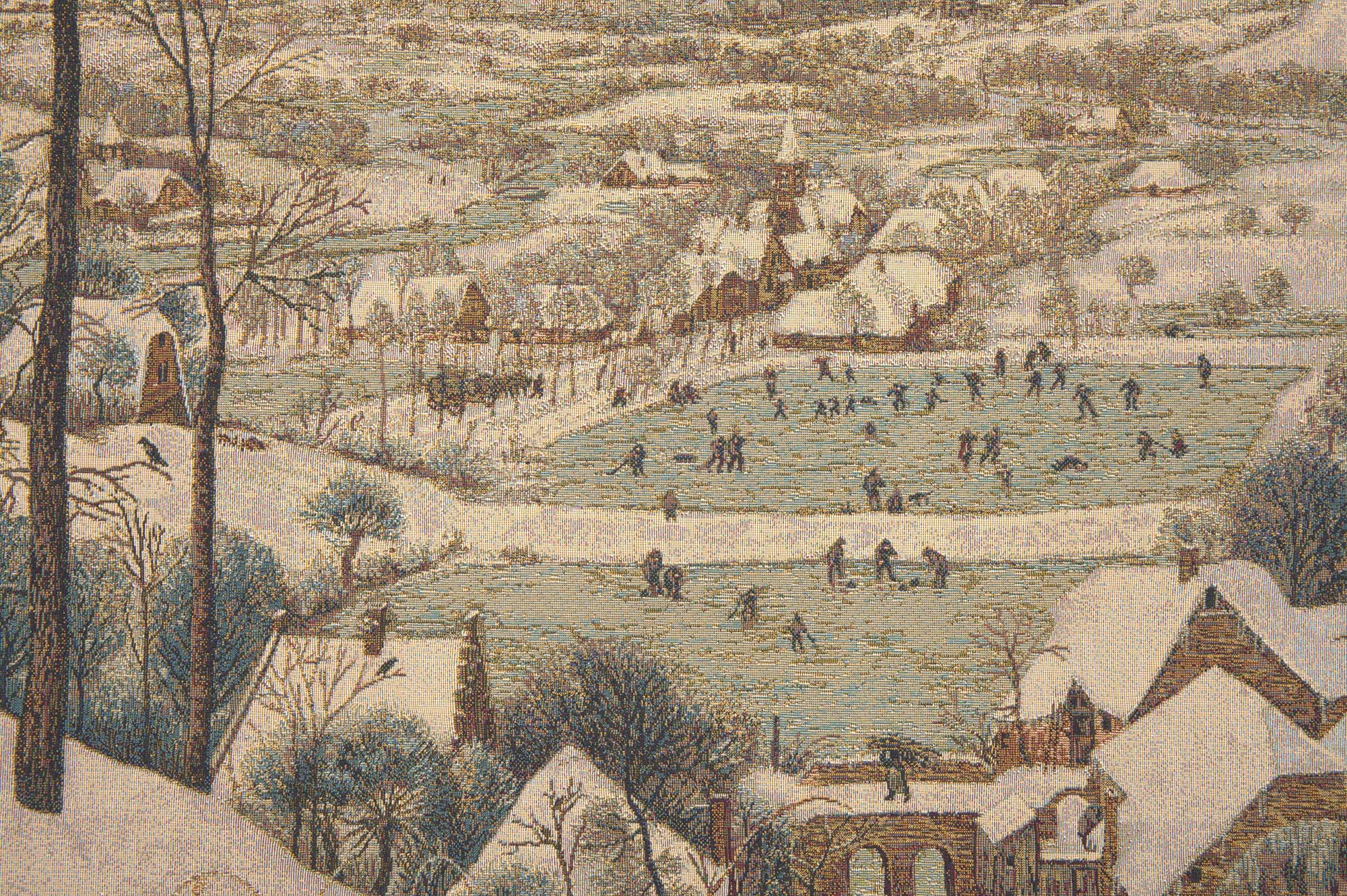 Peter Bruegel Hunters in the Snow Vintage Tapestry Wall Hanging 26 x 44 in Winter Hunting Landscape Renaissance Jacquard Woven Wall Art