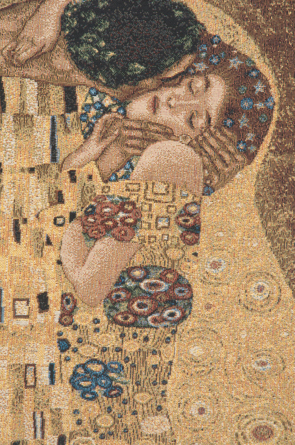 Gustav Klimt Kissed Vintage Tapestry Wall Hanging 28 x 28 in Romantic Art Nouveau Jacquard Woven Wall Art Home Decor