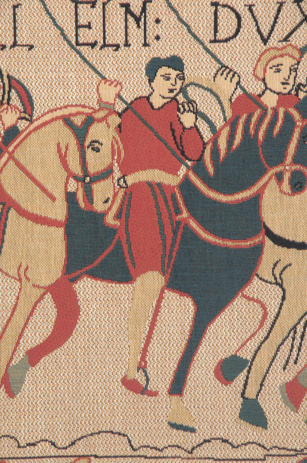 Bayeux Chevaliers Vintage Tapestry Wall Hanging 18 x 25 in Medieval Knights Norman History Jacquard Woven Wall Art