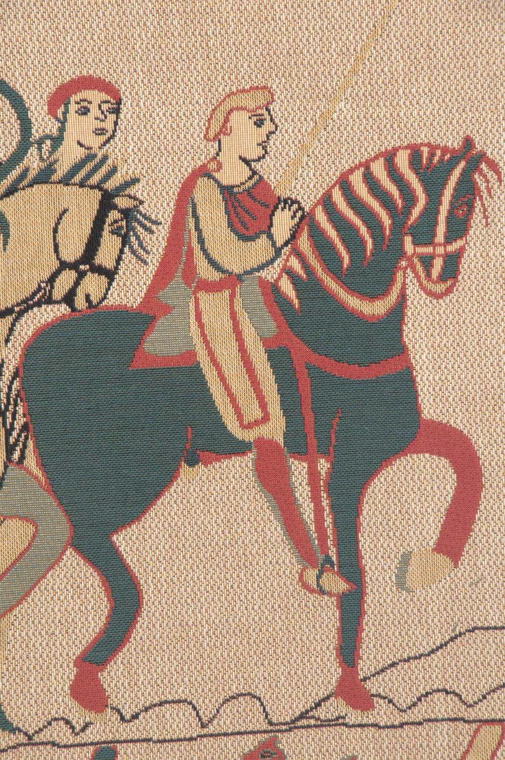 Bayeux Chevaliers Vintage Tapestry Wall Hanging 18 x 25 in Medieval Knights Norman History Jacquard Woven Wall Art