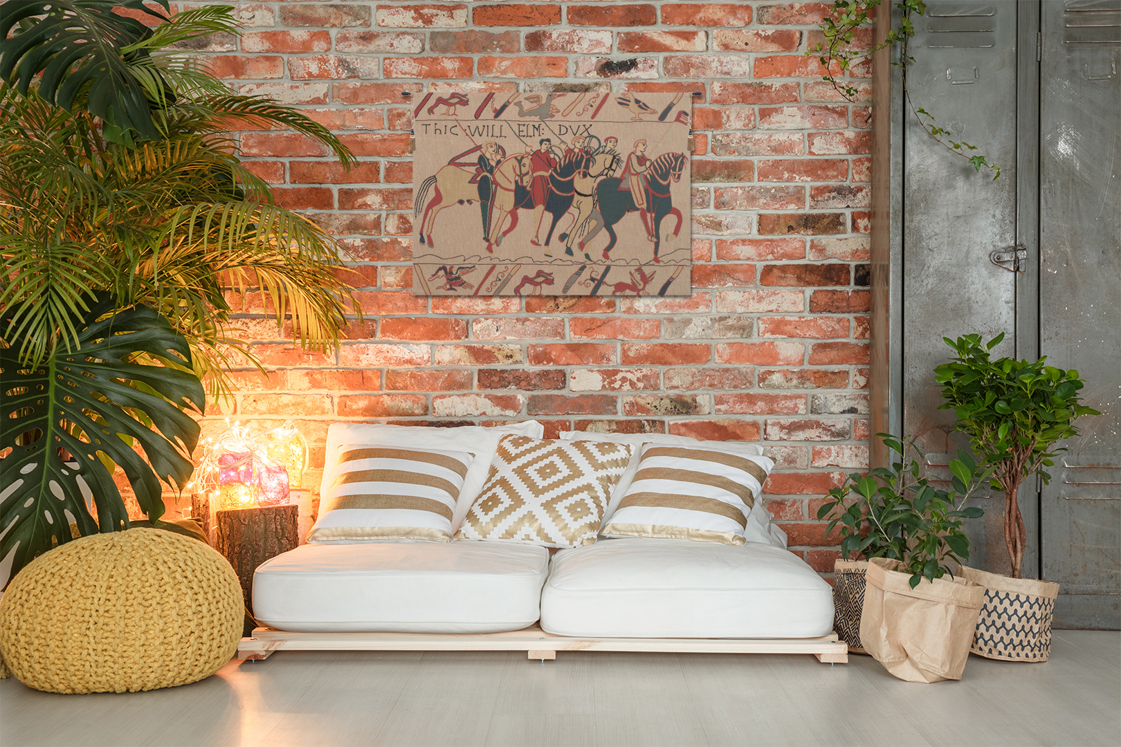 Bayeux Chevaliers Vintage Tapestry Wall Hanging 18 x 25 in Medieval Knights Norman History Jacquard Woven Wall Art