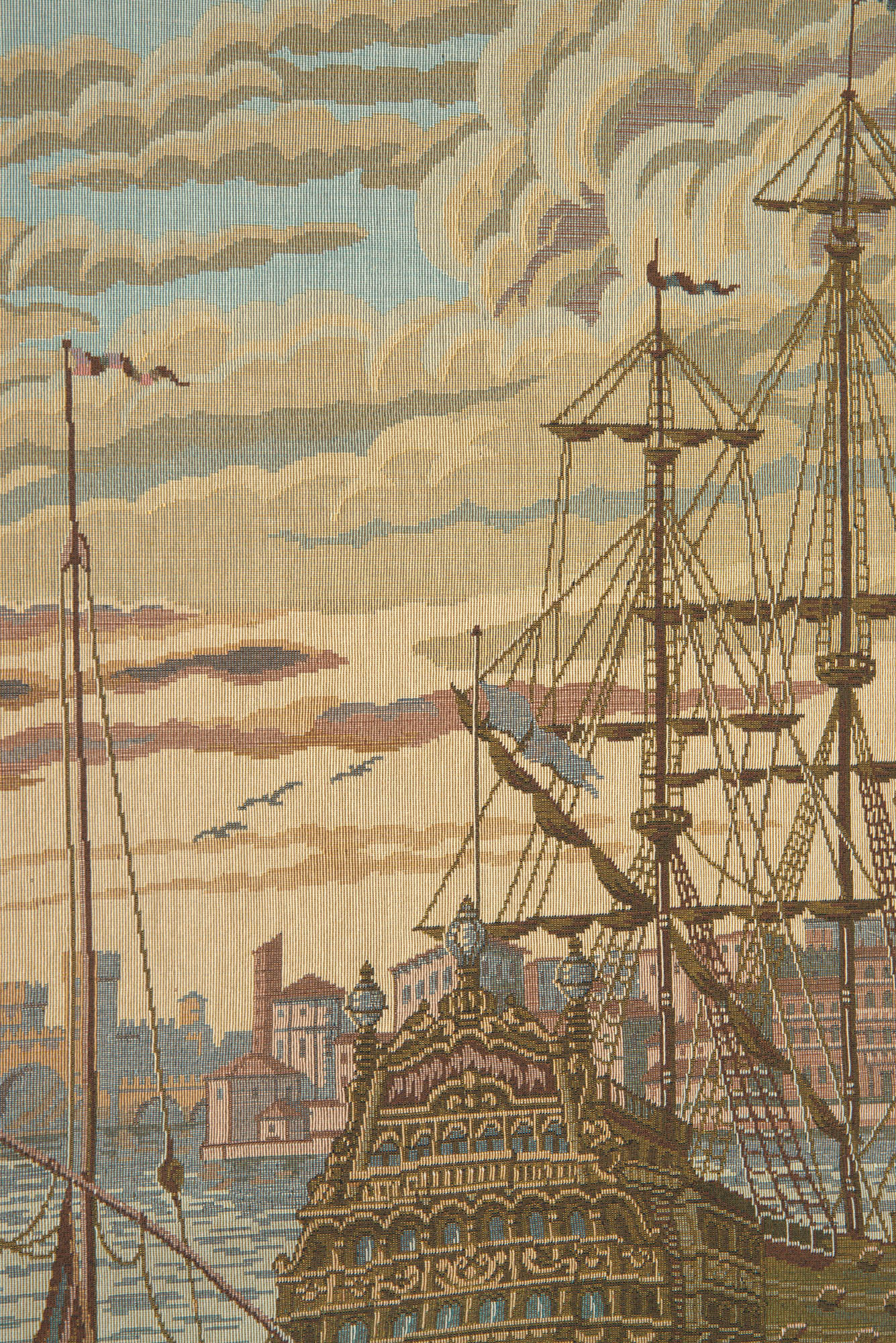 The Galleon Italian Tapestry Wall Hanging Cotton Jacquard Woven Wall Tapestry