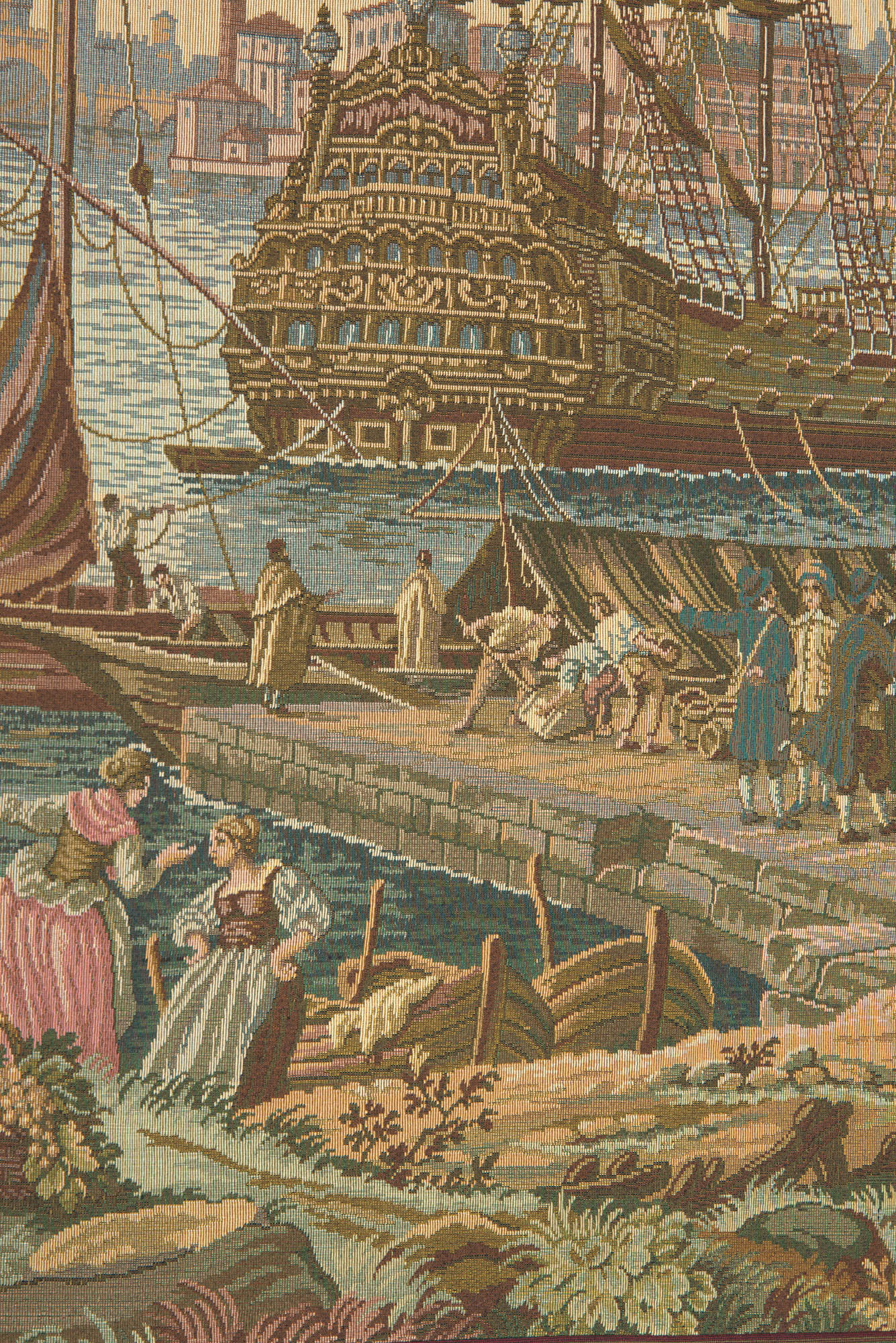 The Galleon Italian Tapestry Wall Hanging Cotton Jacquard Woven Wall Tapestry