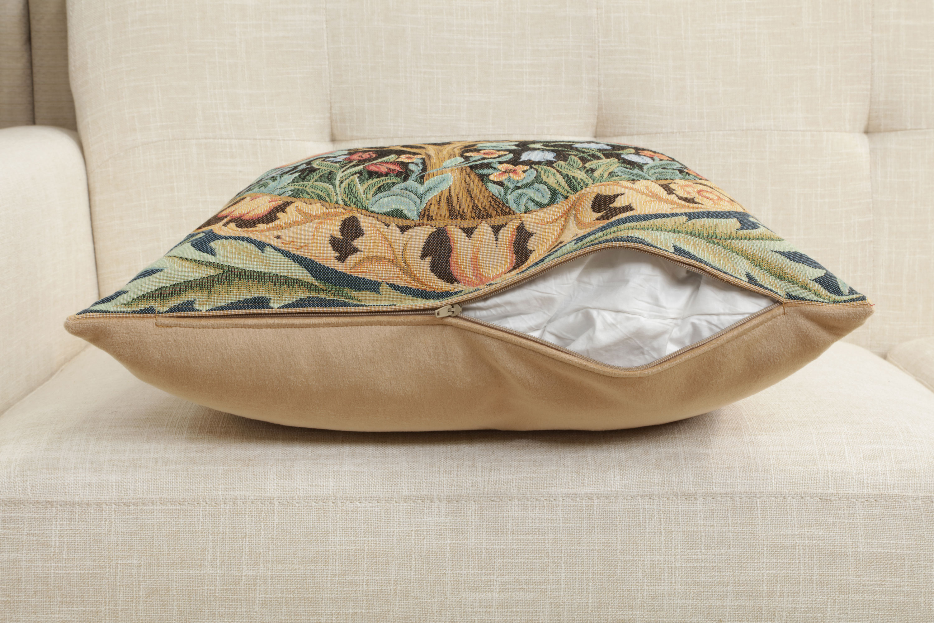 Orange Tree Medieval Tapestry Pillow Cover 19x19 inch European Cotton Jacquard Woven Cushion Cover
