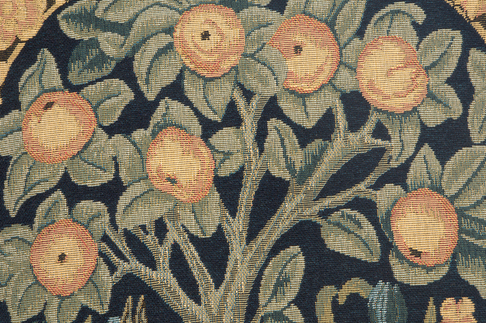 William Morris Orange Tree IV Tapestry Pillow Cover 14x14 Inch Cotton Jacquard Woven Cushion Cover