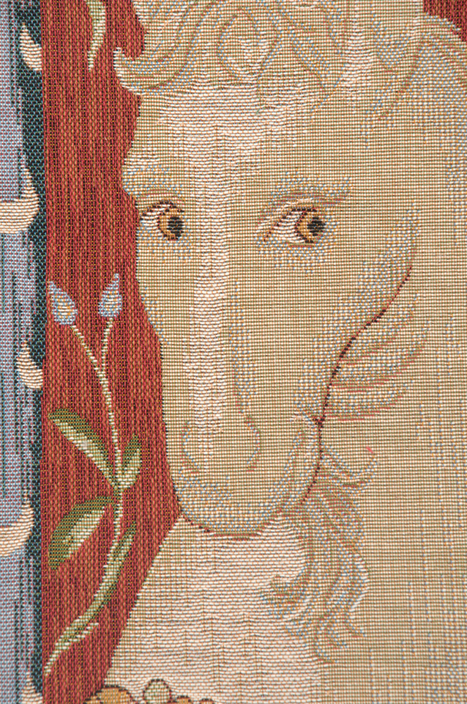 Medieval La Licorne Tapestry Pillow Cover 19x19 Inch Cotton Jacquard Woven Cushion Cover
