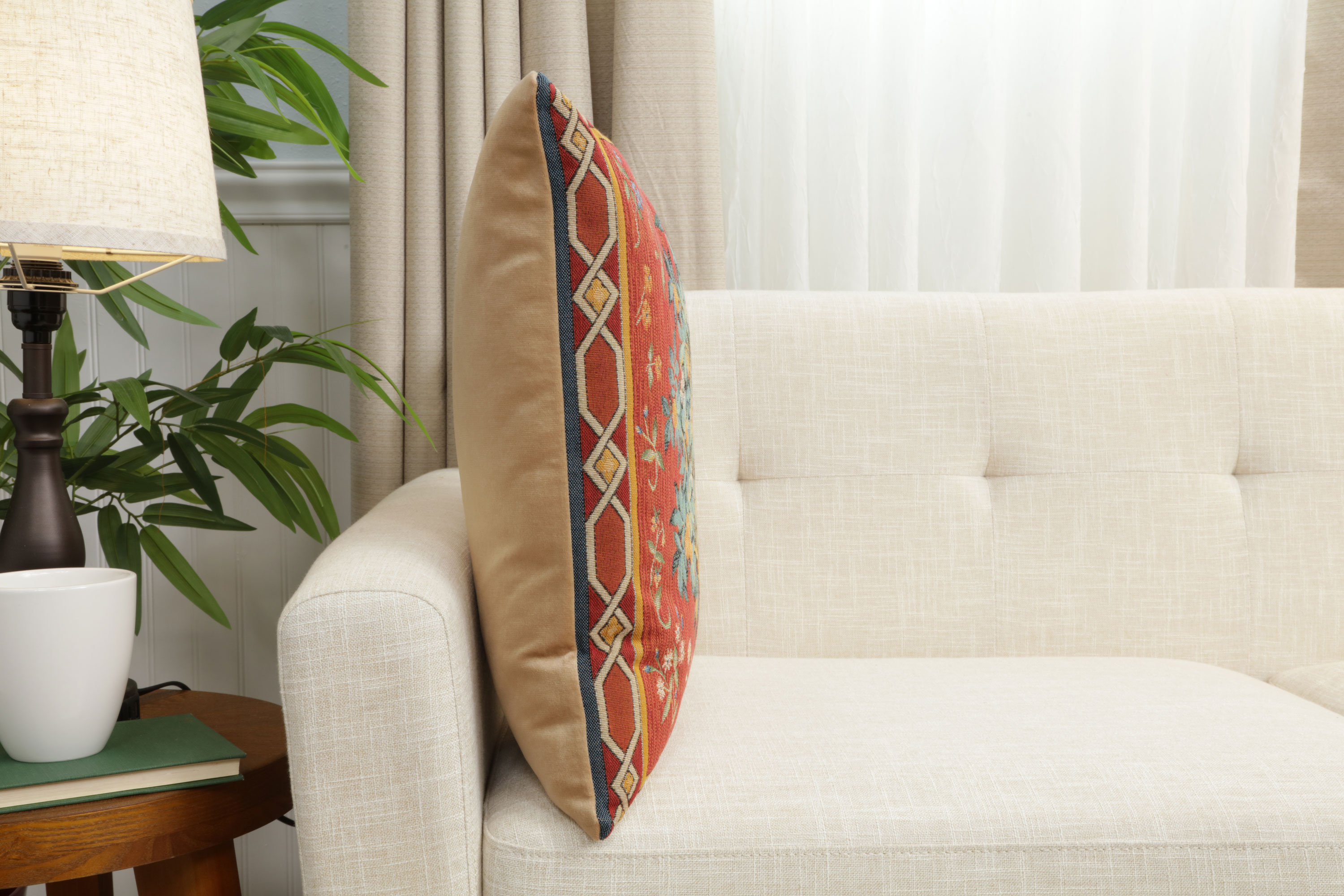 William Morris Orange Tree Large Tapestry Pillow Cover 19x19 Inch Cotton Jacquard Woven Cushion Cover
