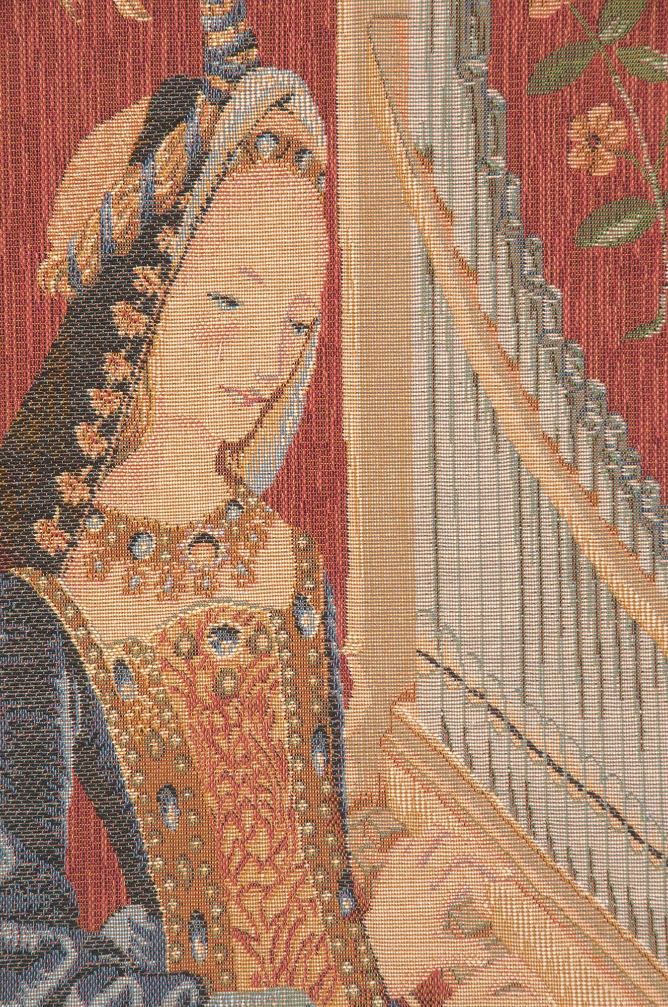 Medieval L'Ouie The Hearing Tapestry Pillow Cover 19x19 Inch Cotton Jacquard Woven Cushion Cover
