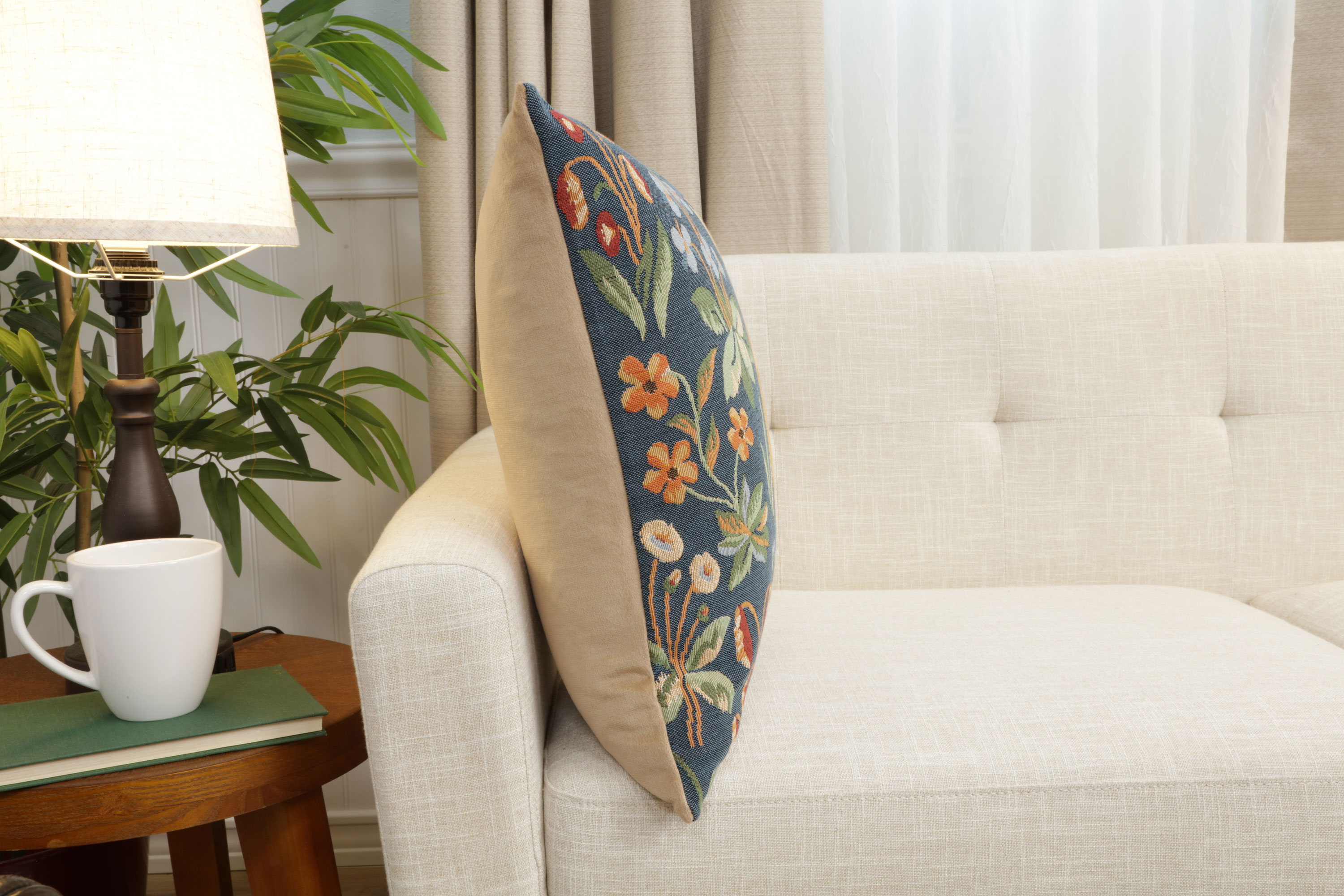 Medieval Rabbit Upright Tapestry Pillow Cover 19x19 Inch Cotton Jacquard Woven Cushion Cover