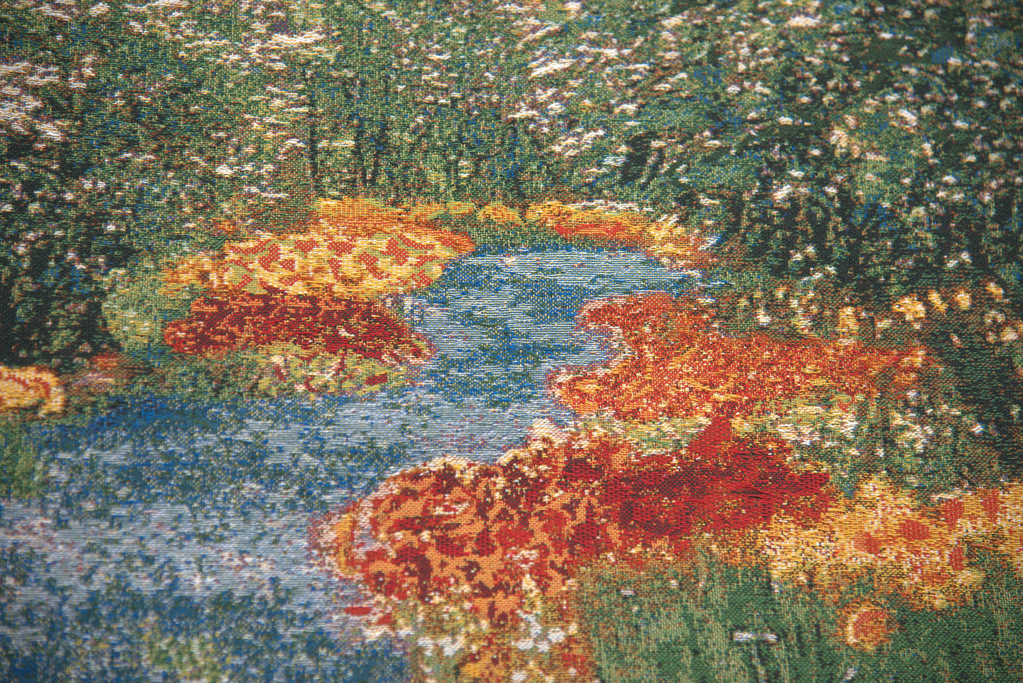 Keukenhof Blue Belgian Tapestry Wall Hanging 48x69 Inch Cotton Jacquard Woven Wall Tapestry