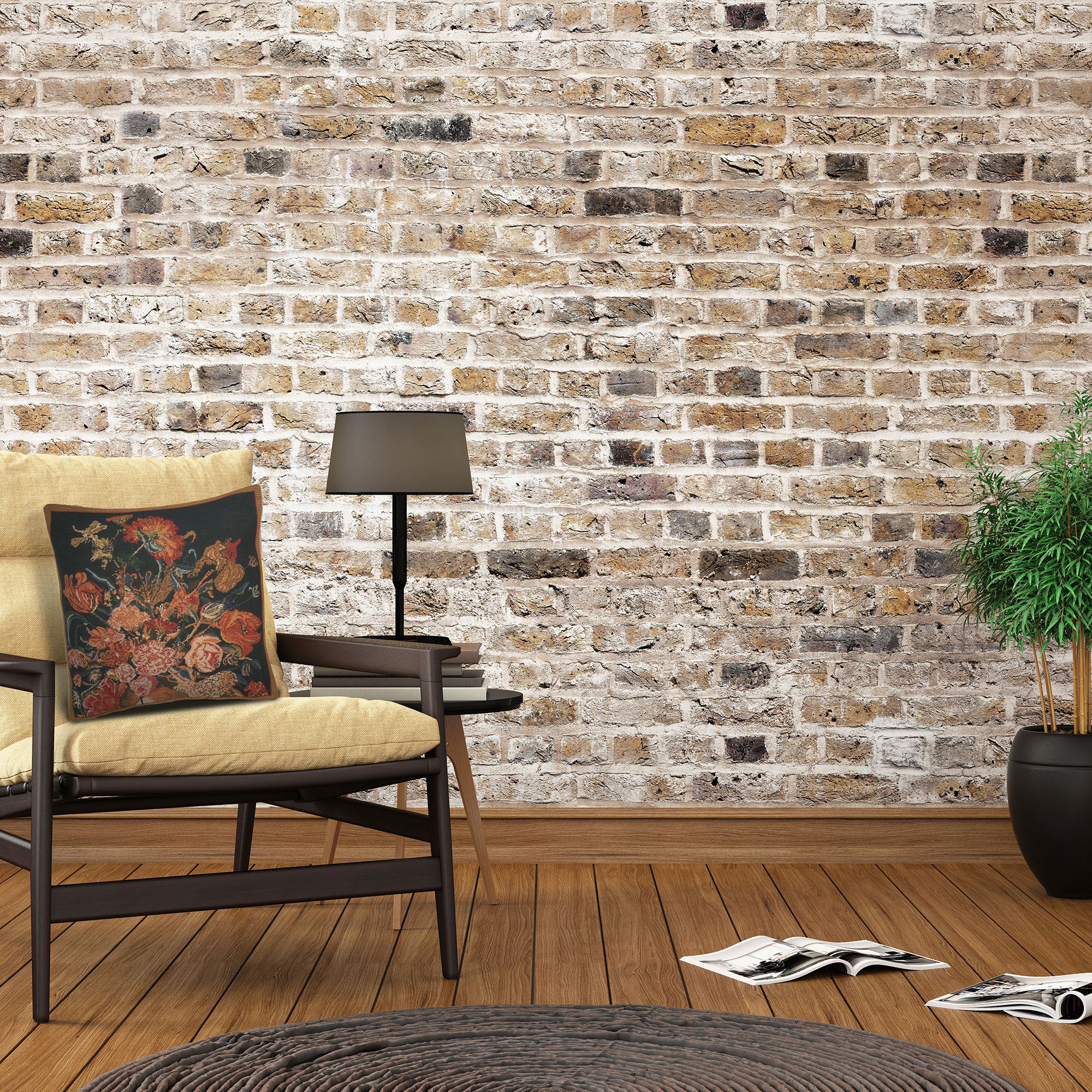 Floral Flora Cotta Black Tapestry Pillow Cover 16x16 Inch Cotton Jacquard Woven Cushion Cover