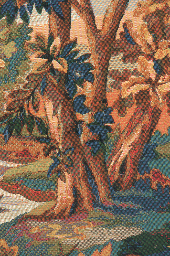 Verdure Aubusson Tapestry Wall Hanging 69 x 106 in French Forest Landscape Jacquard Woven Traditional Wall Art Home Decor