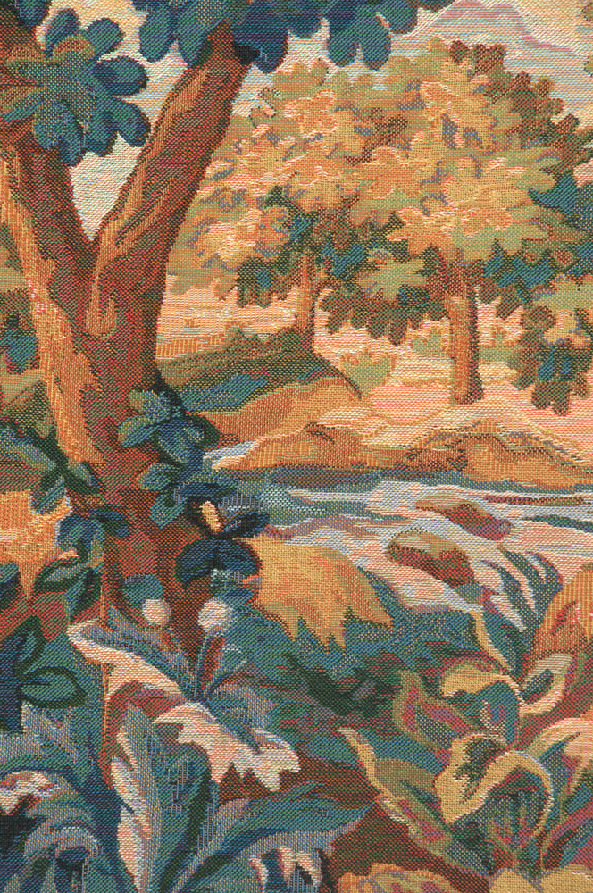 Verdure Aubusson Tapestry Wall Hanging 69 x 106 in French Forest Landscape Jacquard Woven Traditional Wall Art Home Decor
