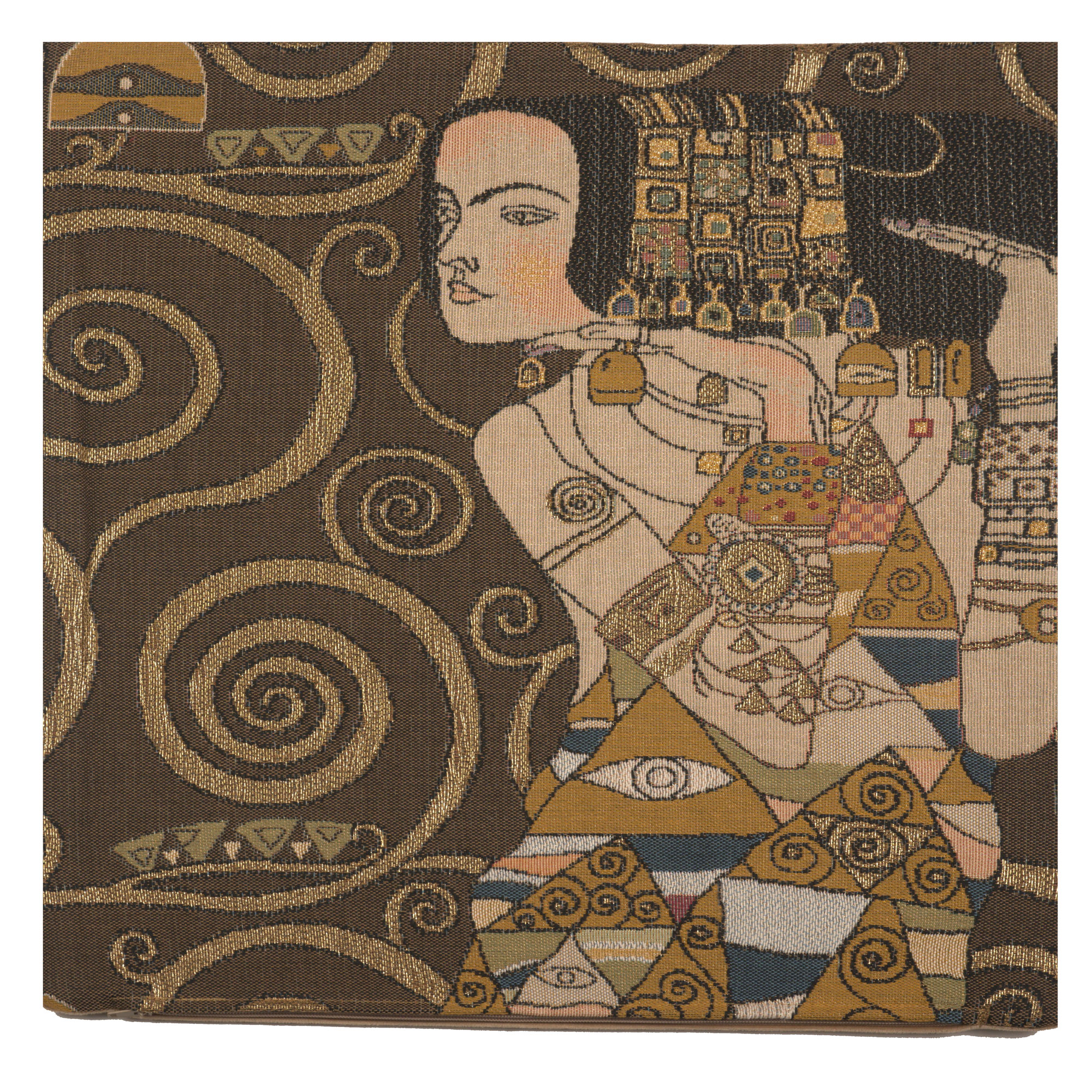 Gustav Klimt Nuit L'Attente Tapestry Pillow Cover 18x18 Inch Cotton Jacquard Woven Cushion Cover