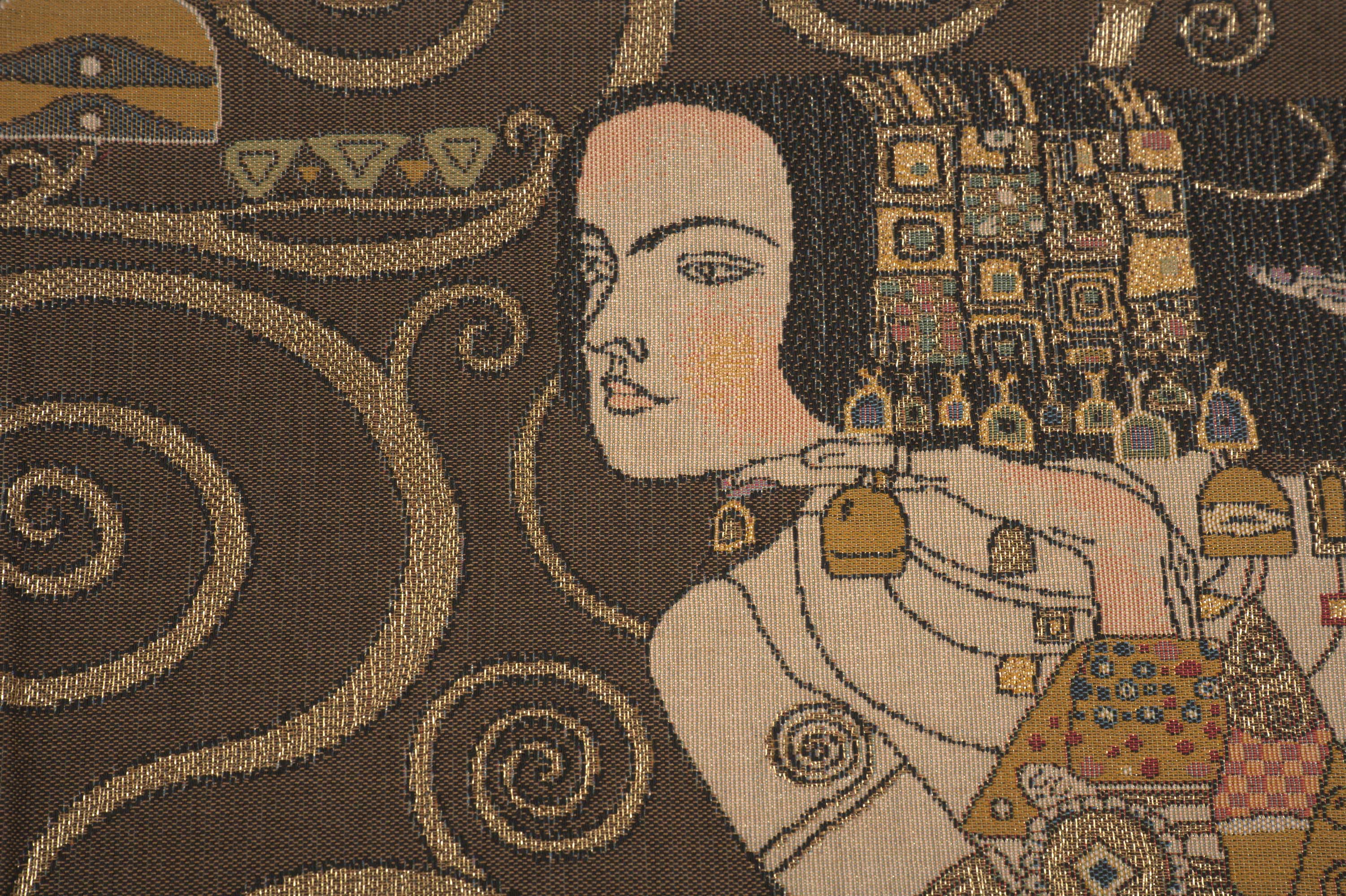 Gustav Klimt Nuit L'Attente Tapestry Pillow Cover 18x18 Inch Cotton Jacquard Woven Cushion Cover