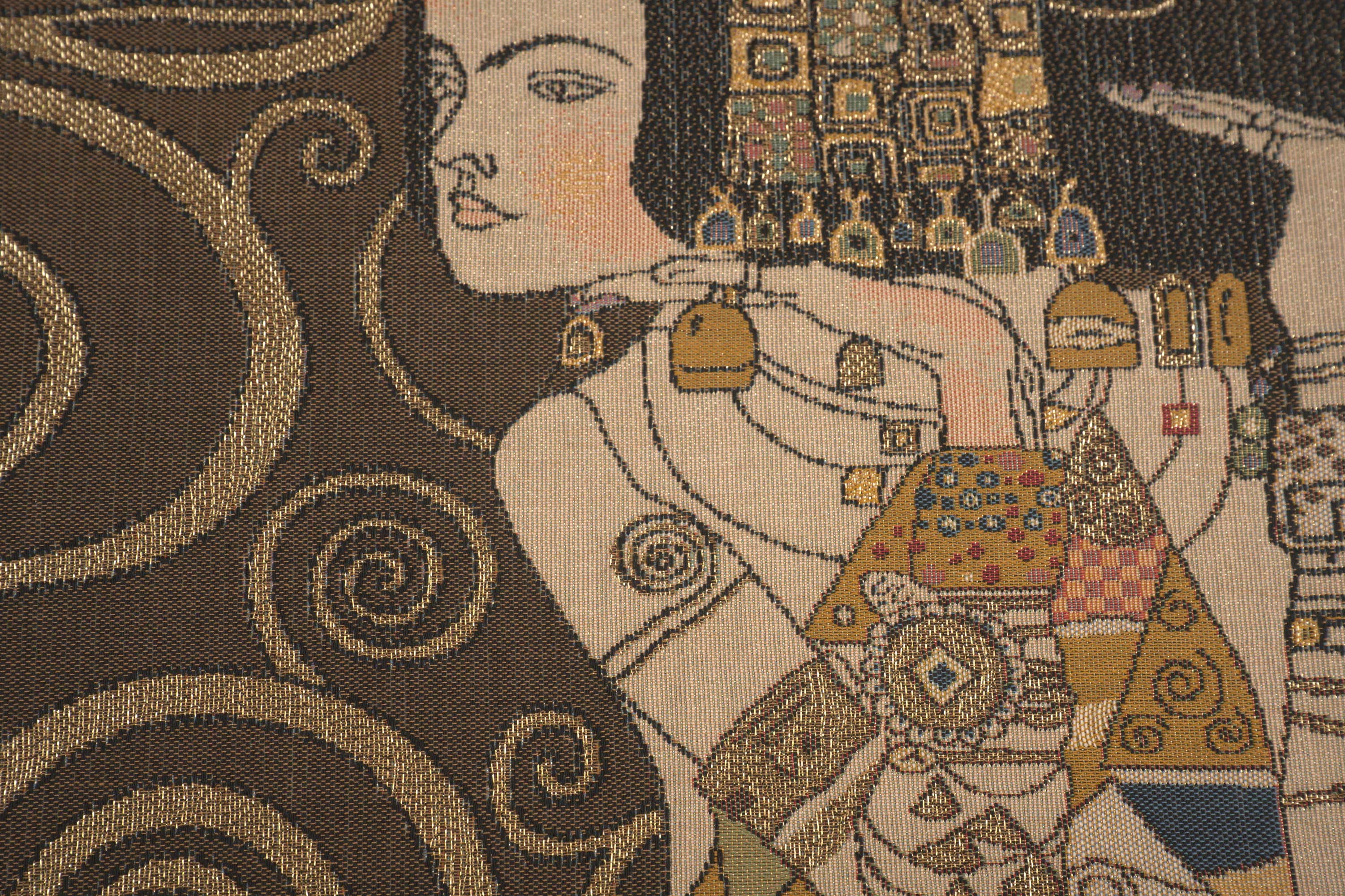 Gustav Klimt Nuit L'Attente Tapestry Pillow Cover 18x18 Inch Cotton Jacquard Woven Cushion Cover