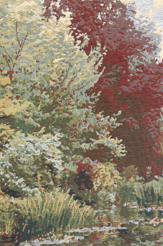 Claude Monet Trees Garden Tapestry Pillow Cover 17x17 Inch Cotton Jacquard Woven Cushion Cover