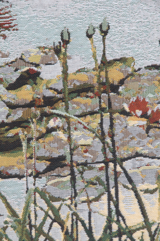 Claude Monet Waterlily Garden Tapestry Pillow Cover 17x17 Inch Cotton Jacquard Woven Cushion Cover