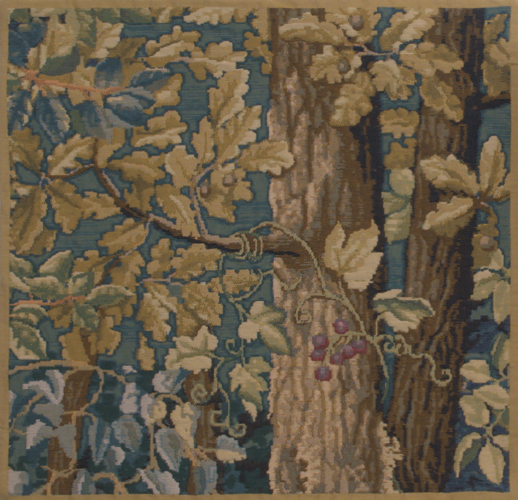 Wawel Timberland Leaves Belgian Tapestry Pillow Cover 17x17 Inch Cotton Jacquard Woven Cushion Cover