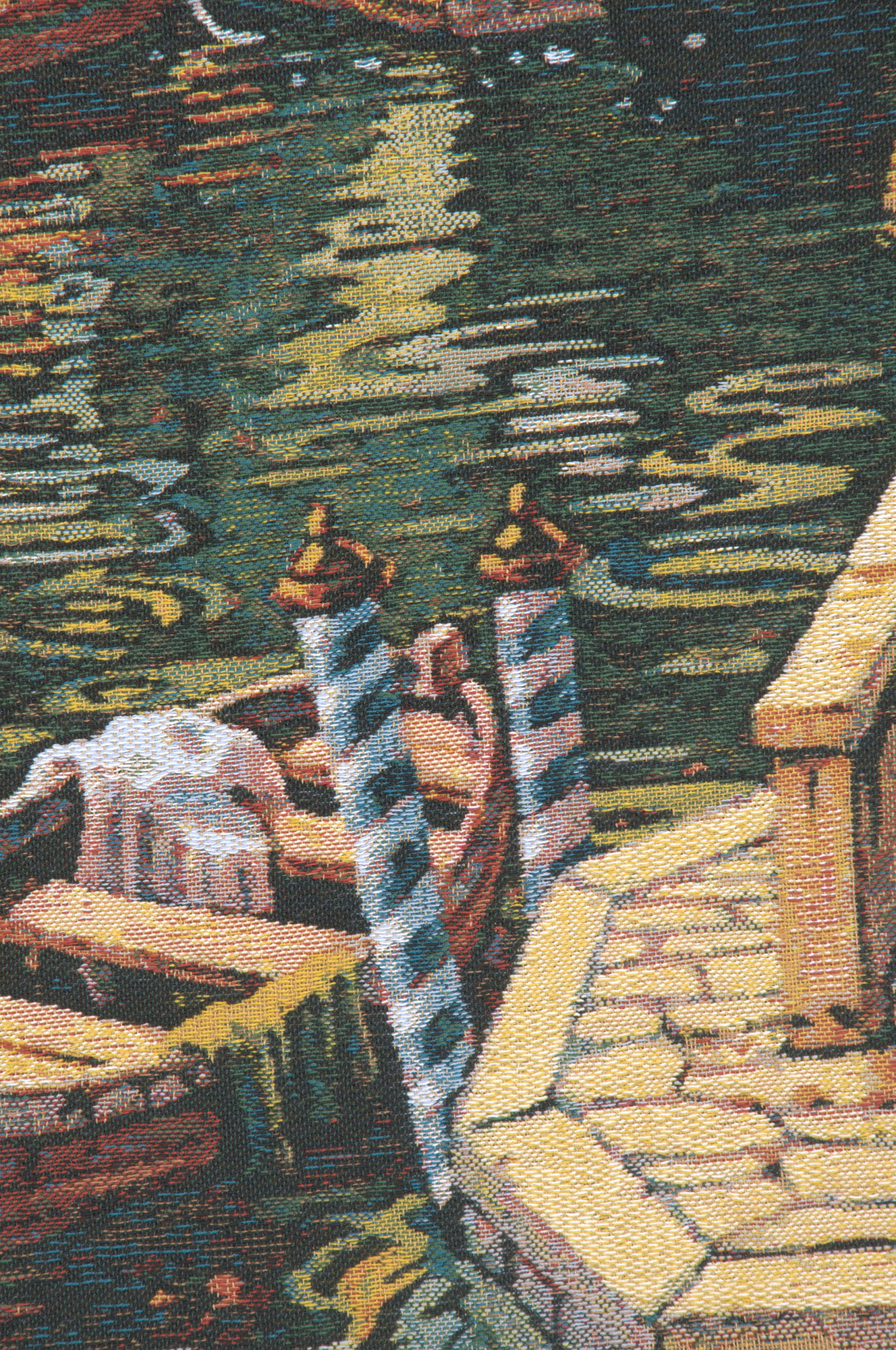 Robert Pejman Varenna Reflections Boat Tapestry Pillow Cover 17x17 Inch Cotton Jacquard Woven Cushion Cover