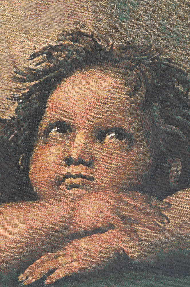 Angels by Raphael Right Tapestry Pillow Cover 17x17 Inch Cotton Jacquard Woven Cushion Cover
