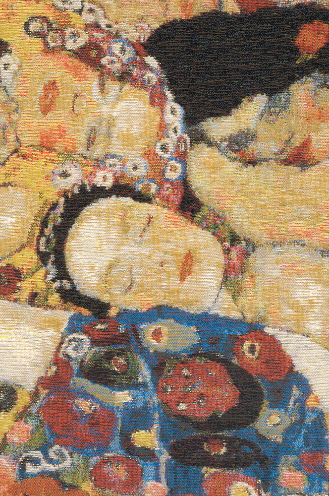 Gustav Klimt Virgin Faces Tapestry Pillow Cover 17x17 Inch Cotton Jacquard Woven Cushion Cover