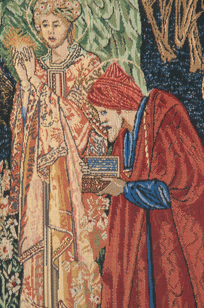 Edward Burne Jones Adoration of the Magi 1 Tapestry Wall Hanging 28 x 39 in Pre-Raphaelite Religious Jacquard Woven Wall Art