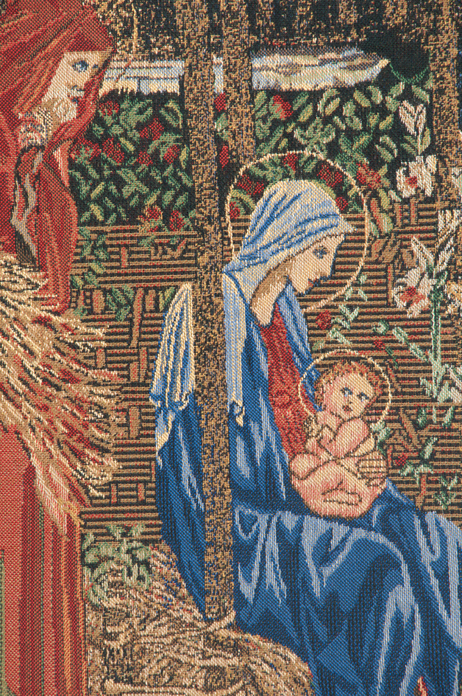 Edward Burne Jones Adoration of the Magi 1 Tapestry Wall Hanging 28 x 39 in Pre-Raphaelite Religious Jacquard Woven Wall Art